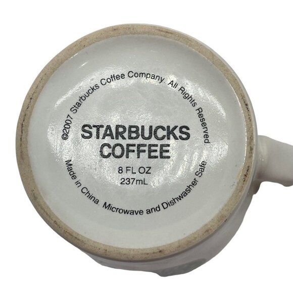 Set 2 Starbucks Coffee Tea Cups Mug White 8 Oz Classic Siren Mermaid Logo 2007 - Picture 8 of 13